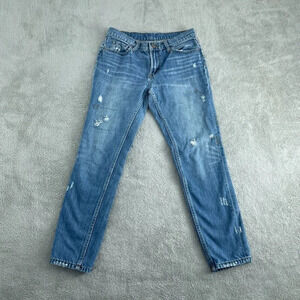 BDG Slim Boyfriend Distressed Blue Jeans Size 27W 100% Cotton  4696